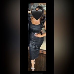 Metallic dress, mock neck dress. Worn 1 time, , Size XL, JLux Label